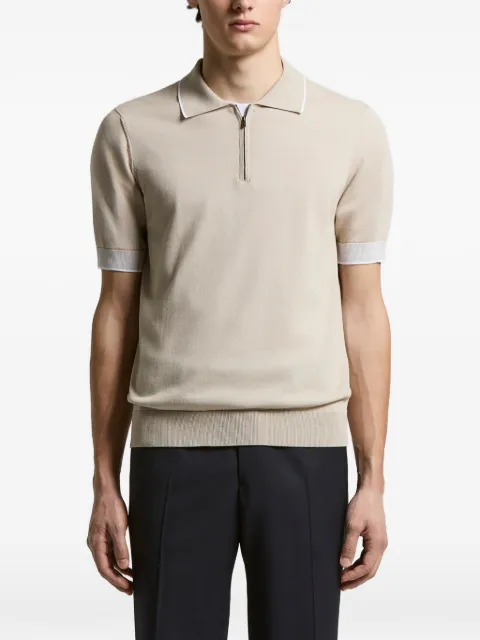 Peserico zip short-sleeve polo