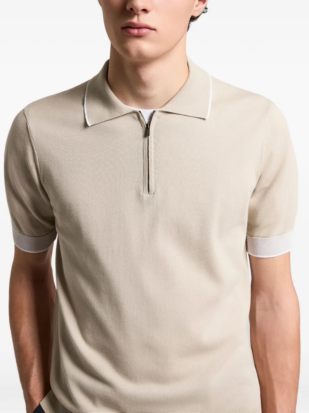 Zip Short-Sleeve Polo