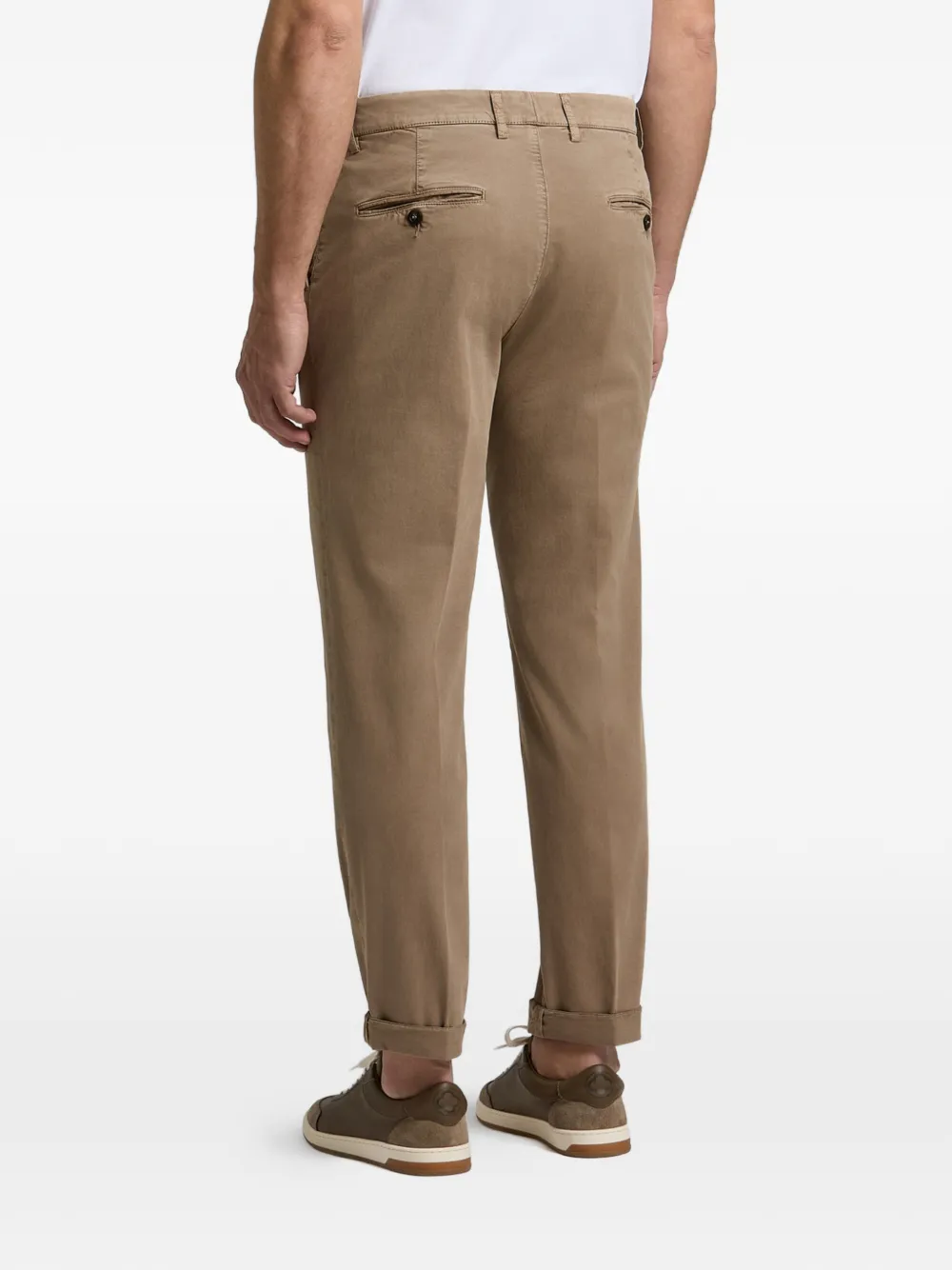 Peserico Slim-fit broek met omgeslagen pijpen Bruin