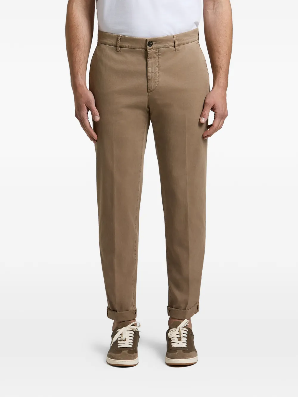 Peserico slim-fit turn-up trousers - Marrone