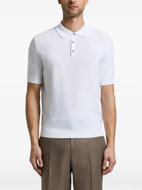 Peserico argyle-knit short-sleeve polo shirt