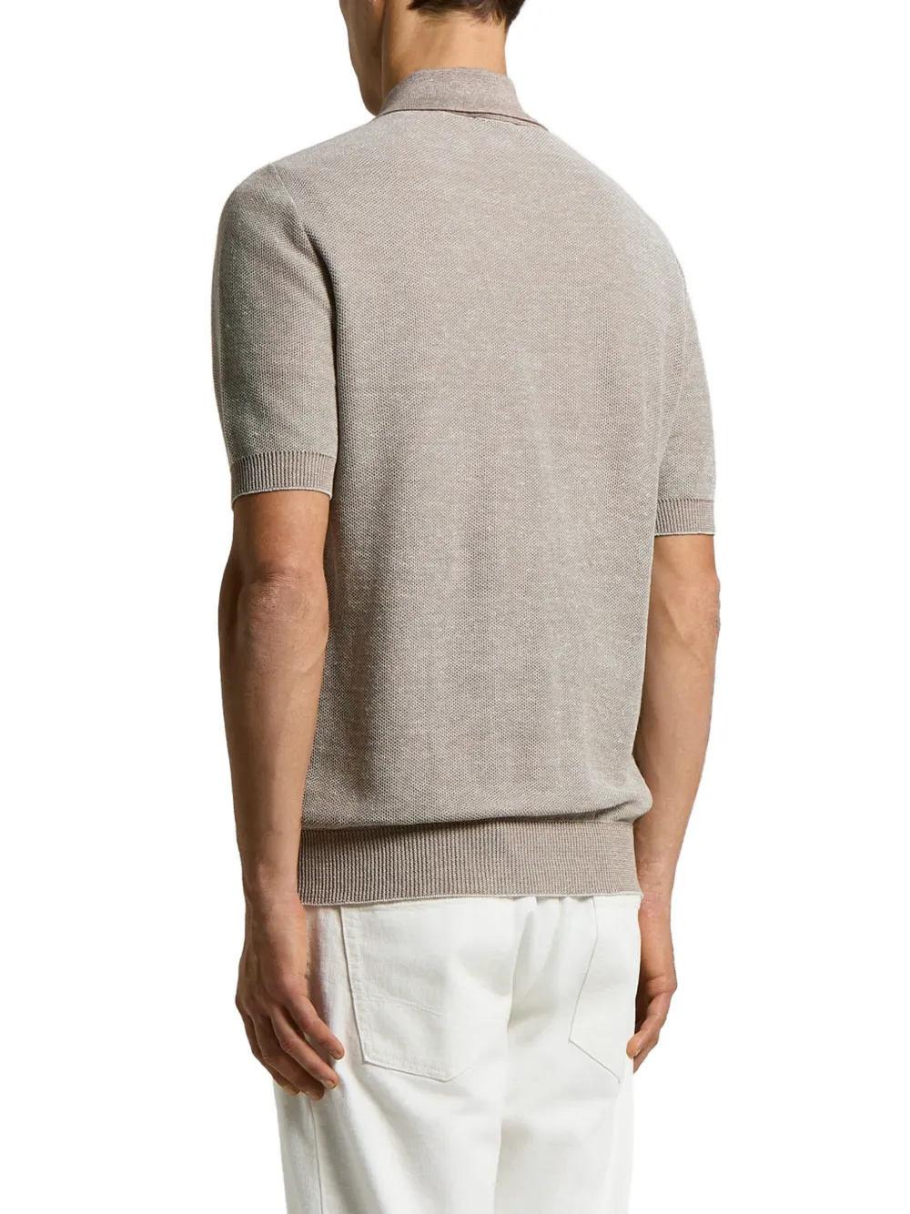  Peserico Half-zip Knitted Polo - Neutrals 