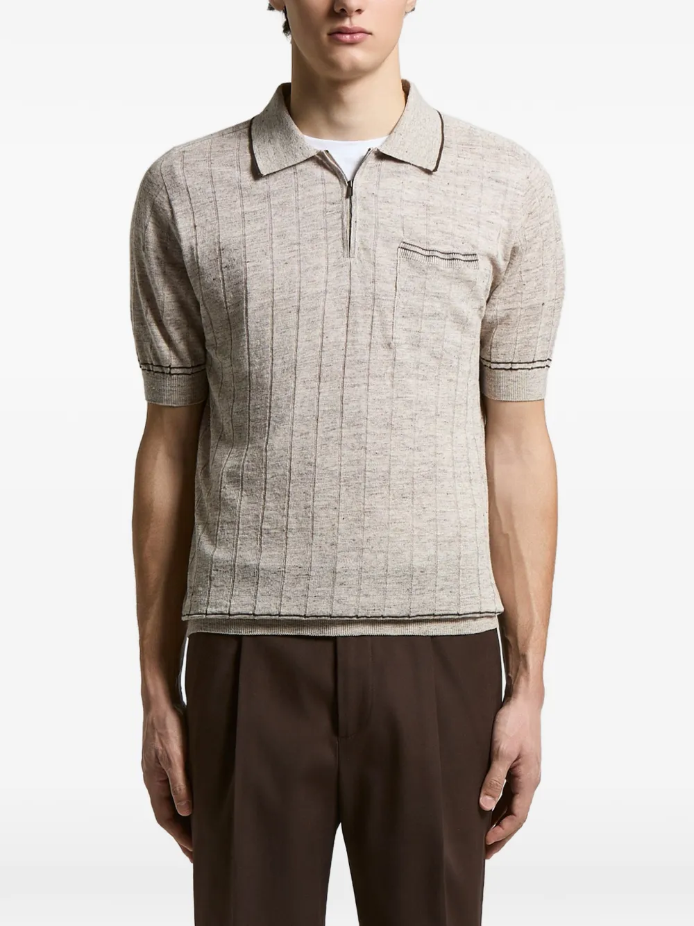 Peserico zip polo - Toni neutri