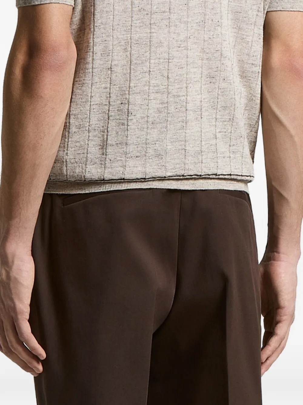  Peserico Zip Polo - Neutrals 