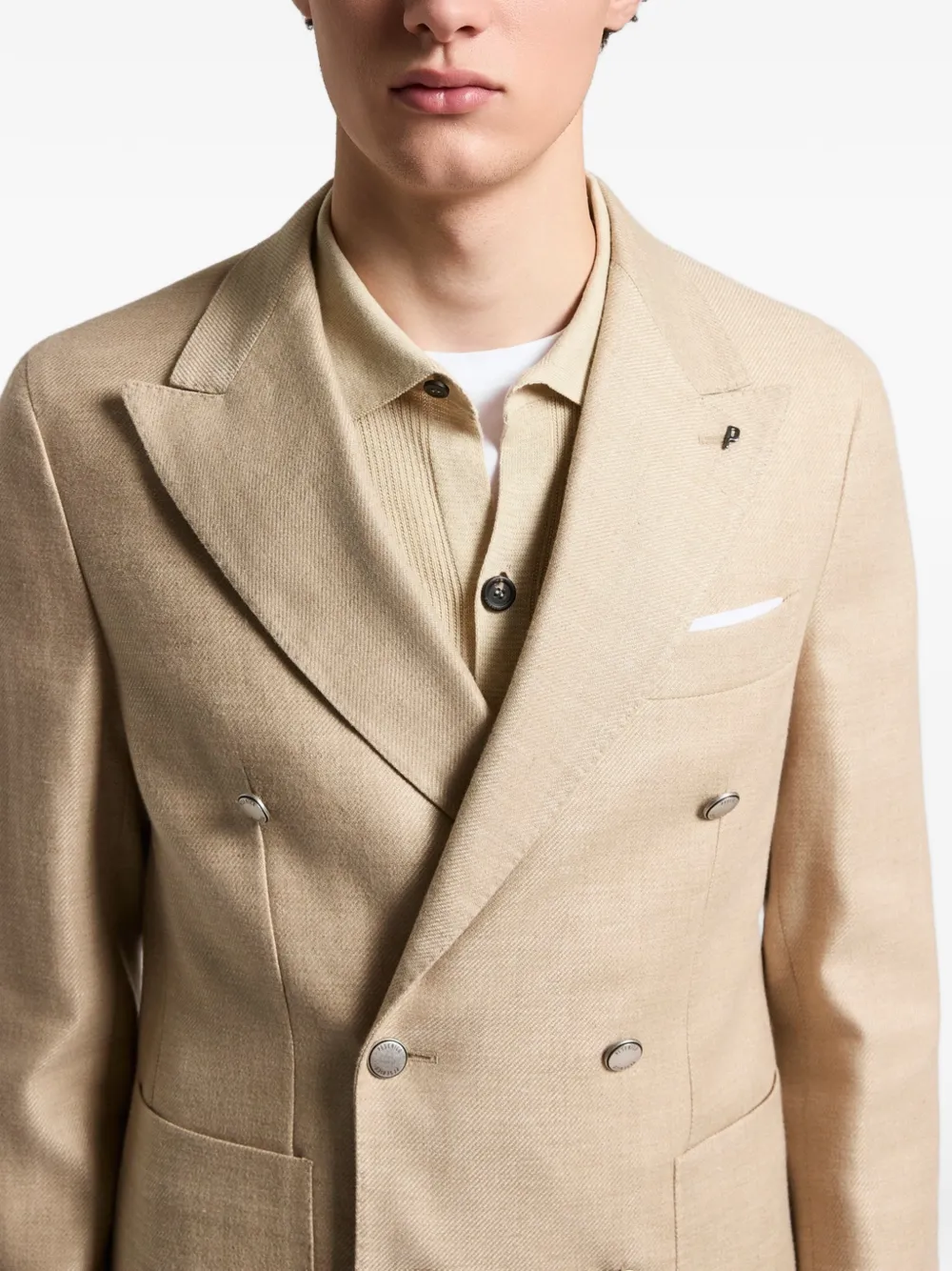  Peserico Double-breasted Pocket Blazer - Neutrals 