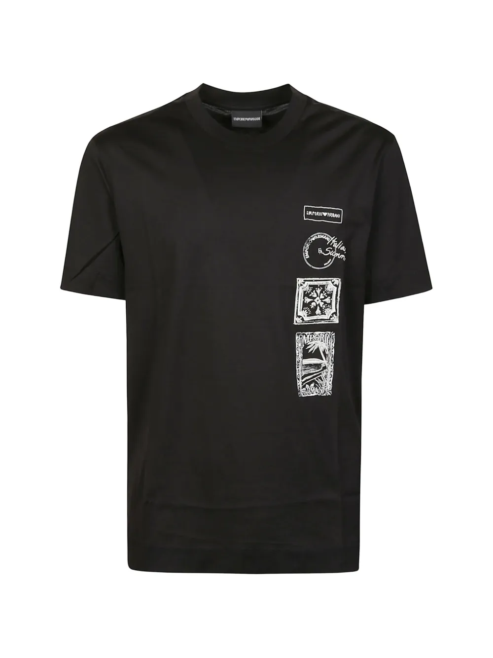Emporio Armani print cotton T-shirt - Nero