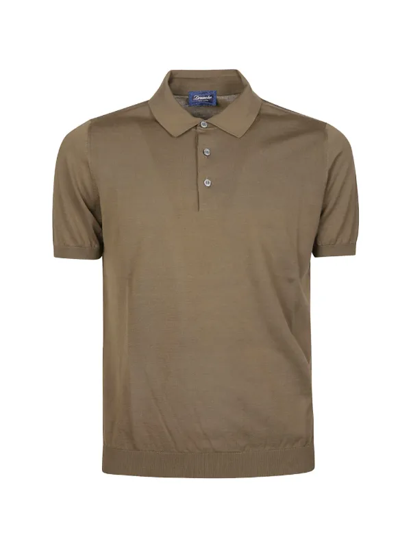 Drumohr Cotton Polo Shirt in Brown