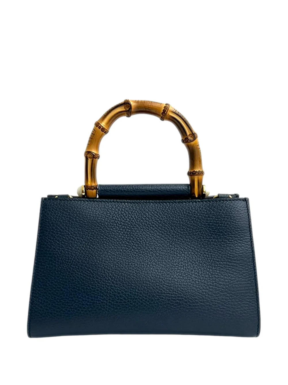 Gucci Pre-Owned 2016-2025 Mini Leather Bamboo Nymphaea satchel - Blu