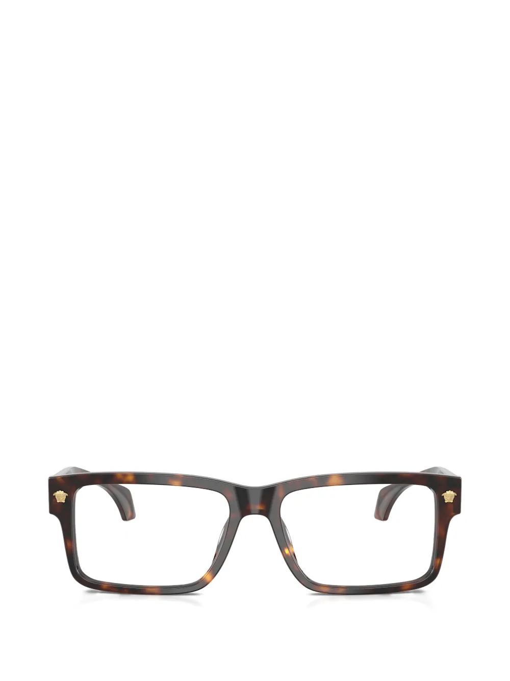 Versace Eyewear square-frame logo glasses - Marrone