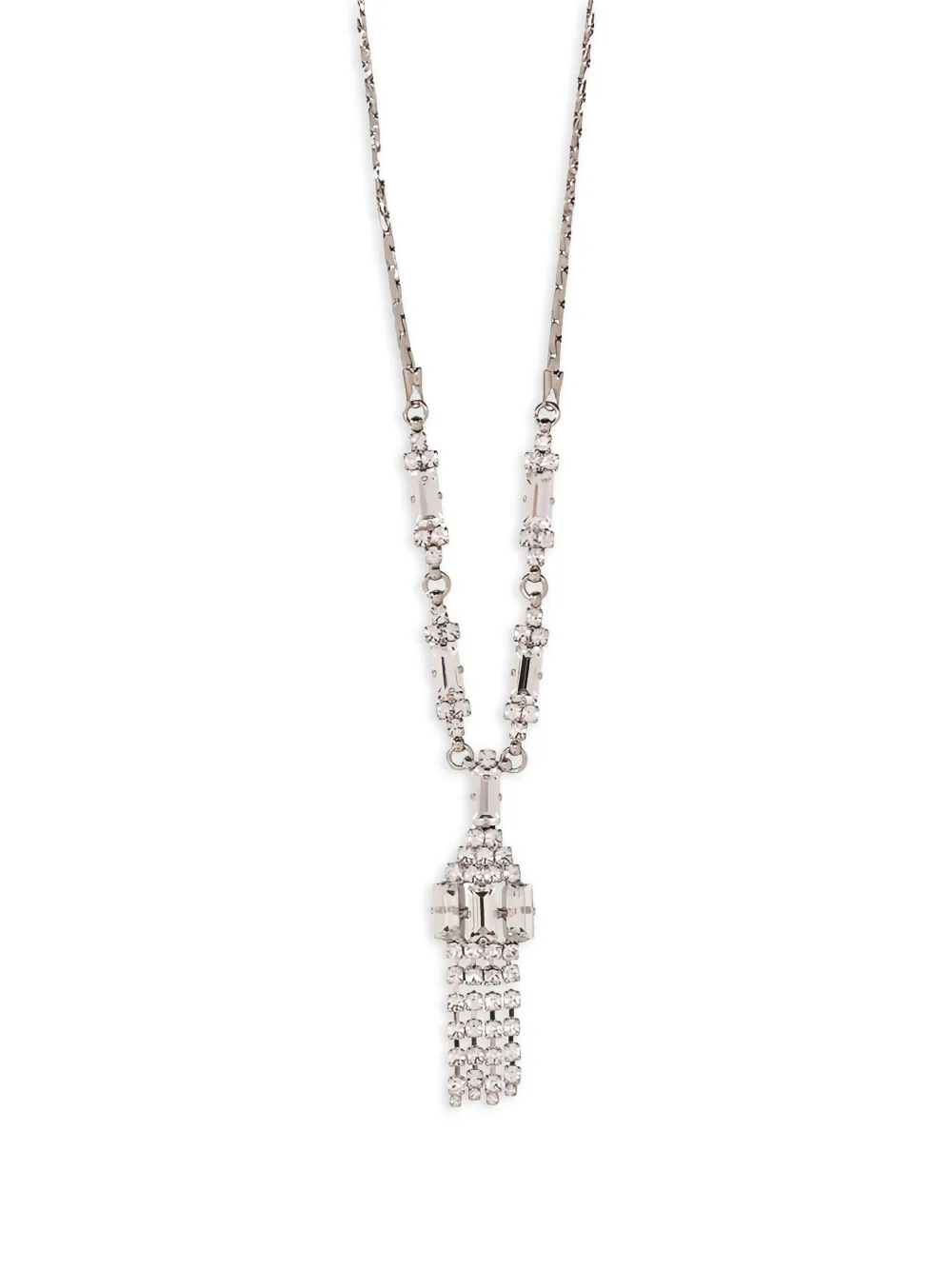  Alessandra Rich Crystal Fringes Necklace - Silver 