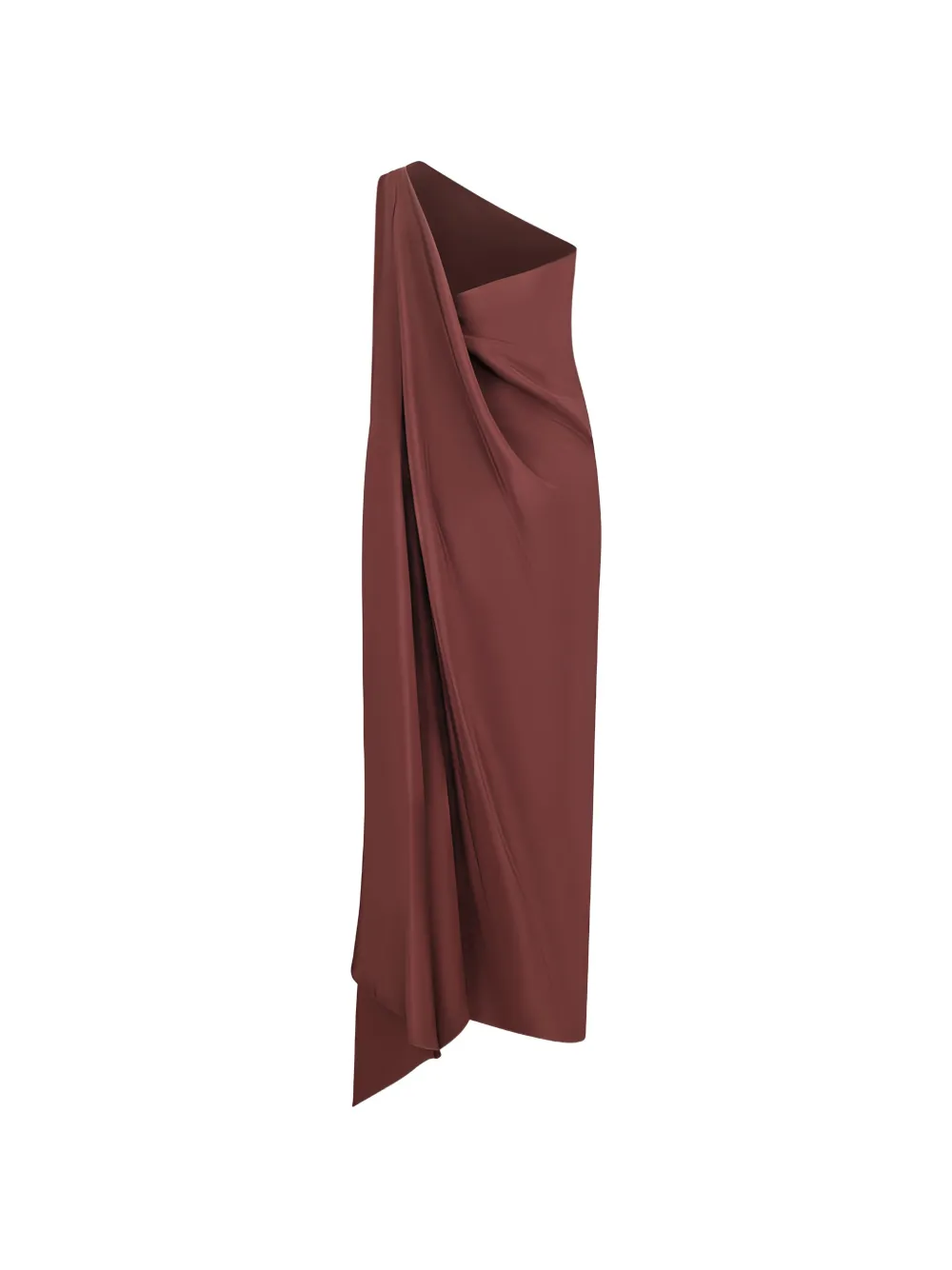  Stephan Janson One-shoulder Draped Maxi Dress - Brown 
