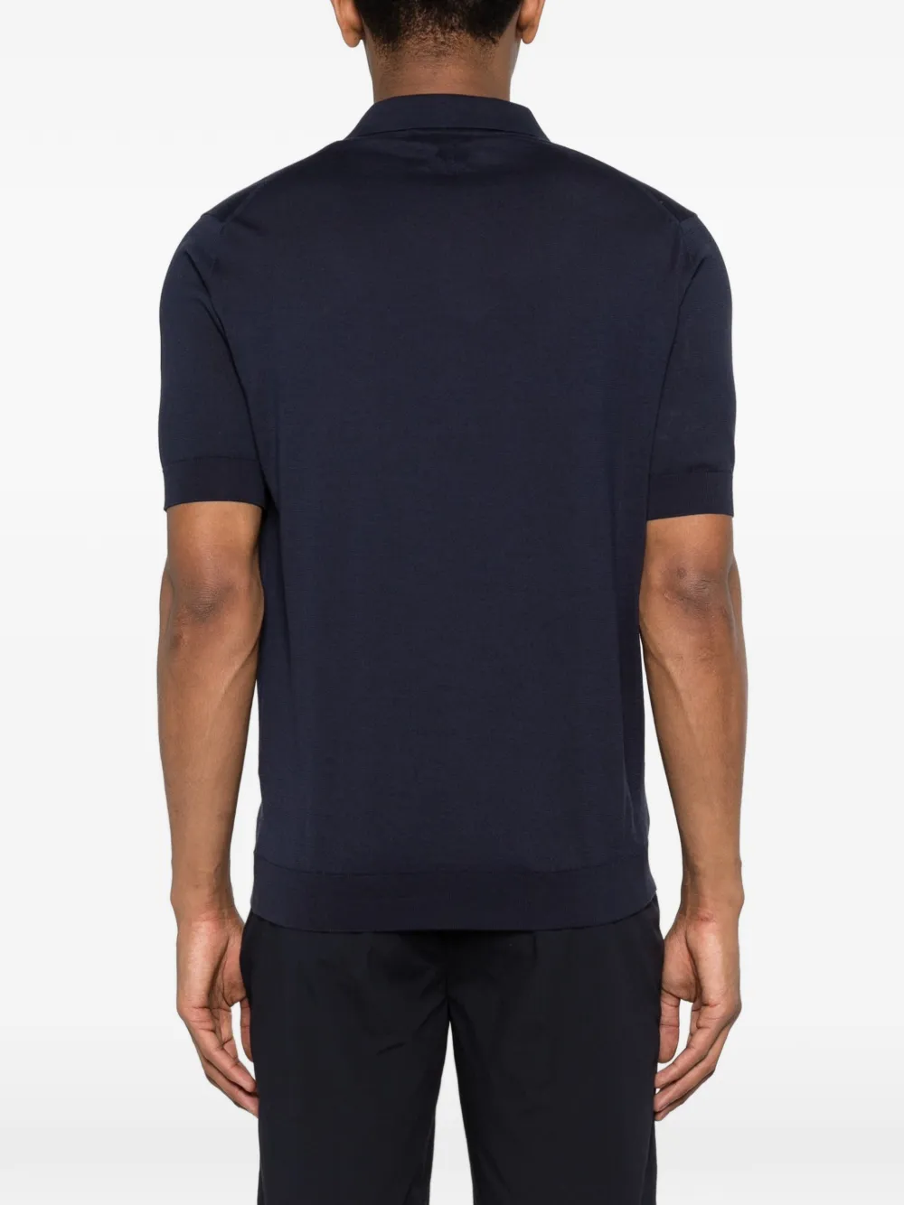 Lardini T-shirt met open kraag Blauw