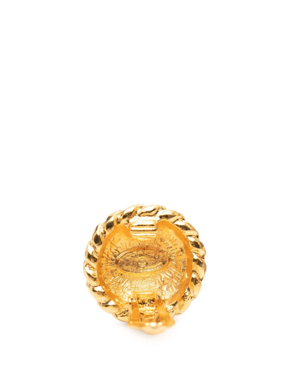 1980-2000 Gold Plated Cc Round Clip On Earrings Costume Earrings