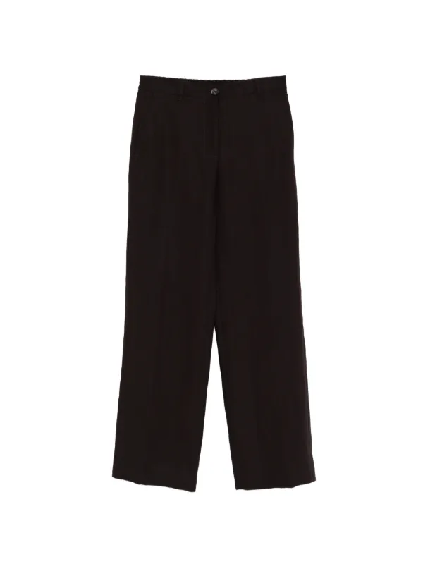 Paul Smith Linen Wide-leg Trousers in Brown