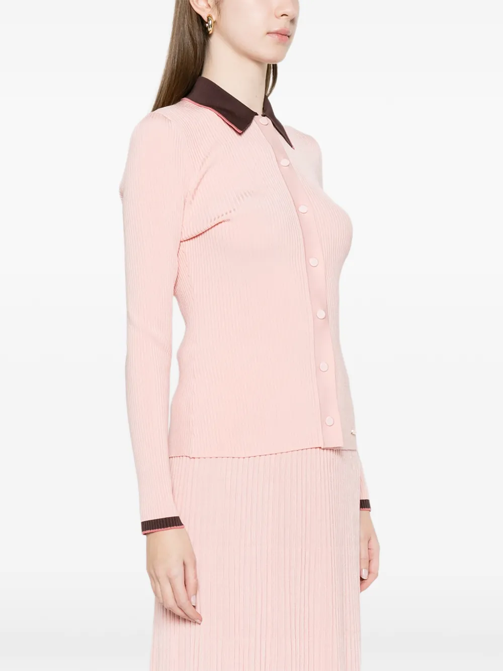 ZIMMERMANN Geribbeld vest met contrast Roze