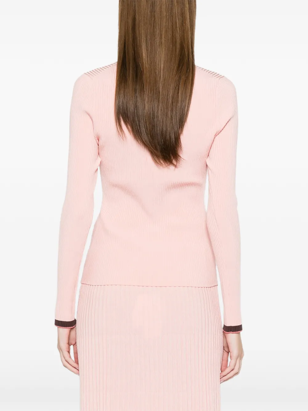 ZIMMERMANN Geribbeld vest met contrast Roze