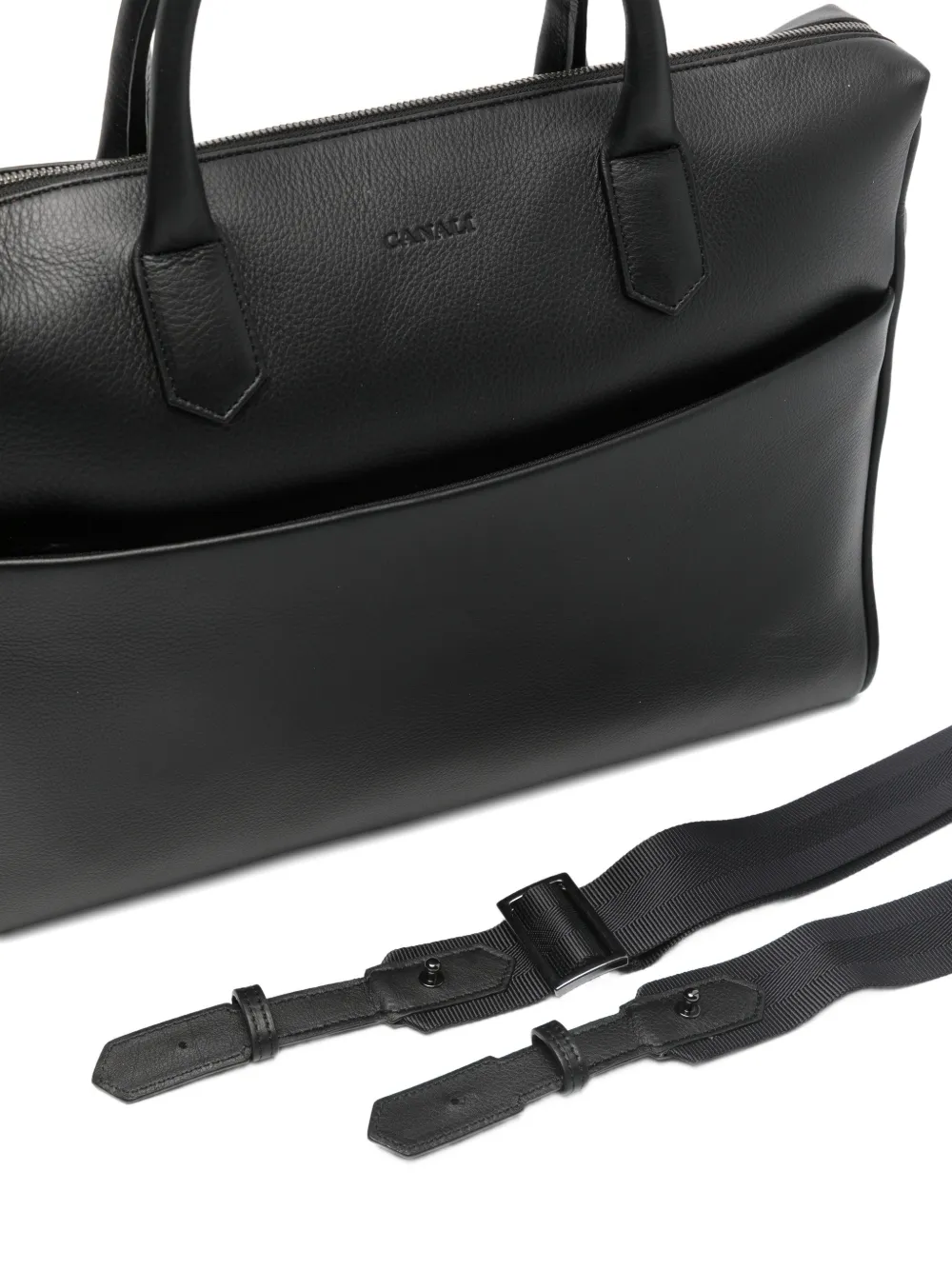  Canali Top-handle Laptop Bag - Black 