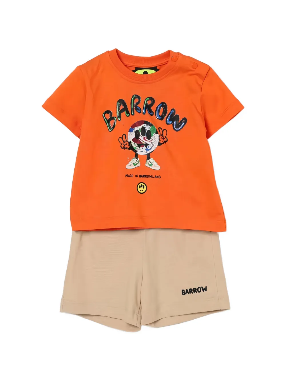 Barrow kids printed shorts set - Arancione