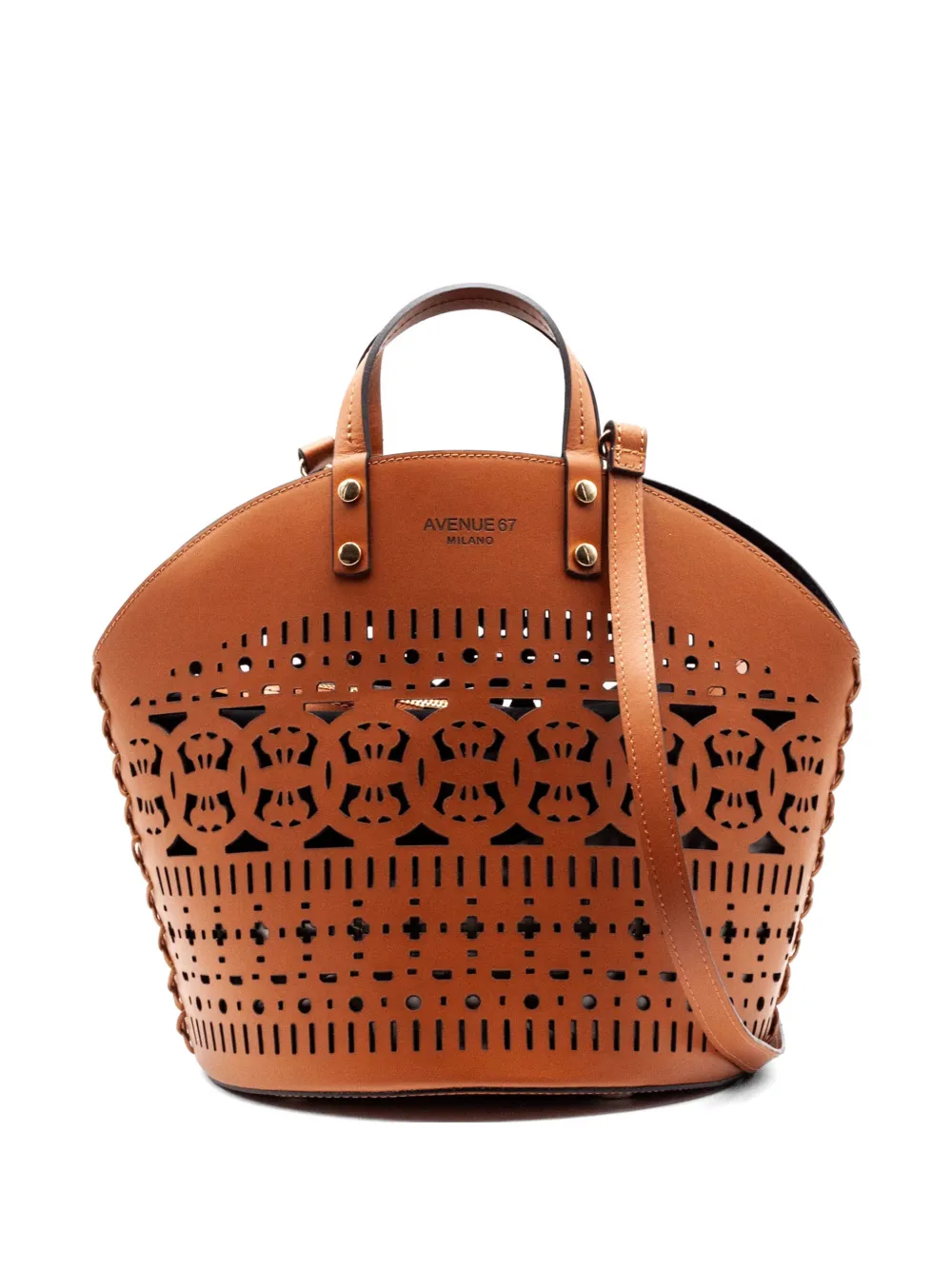avenue 67 laser-cut tote bag - Marrone