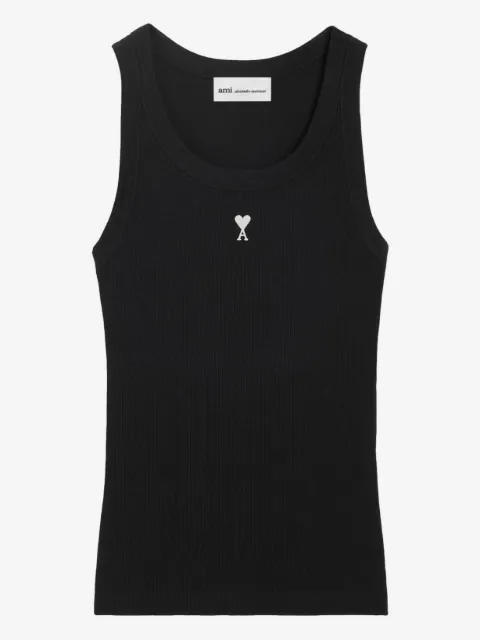 AMI Paris Ami De Coeur embroidered ribbed tank top