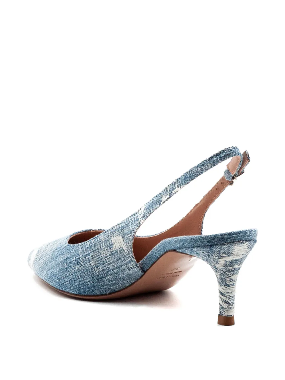 Festa Milano Bruny pointed buckle denim pumps Blauw