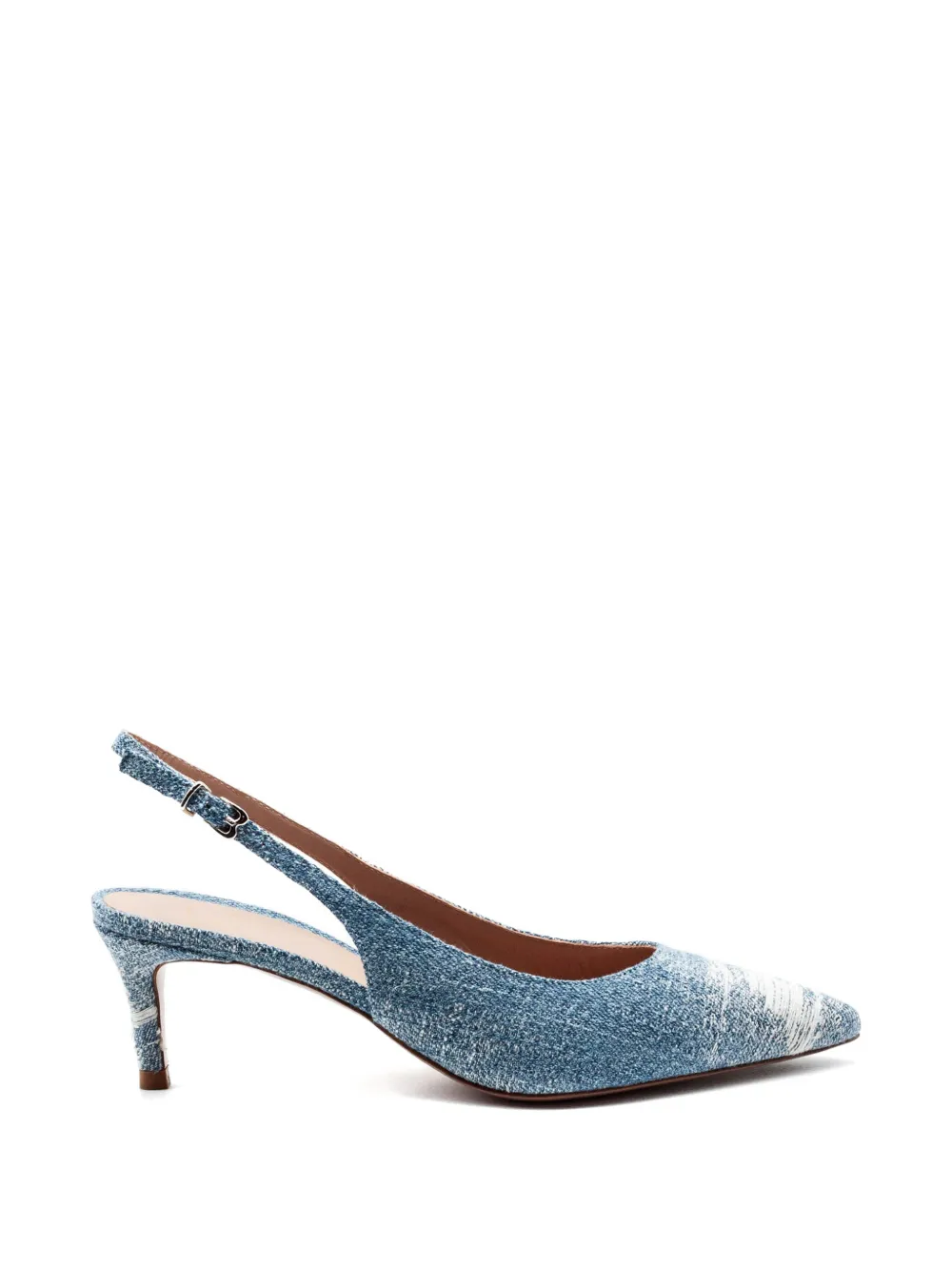 Festa Milano Bruny pointed buckle denim pumps Blauw