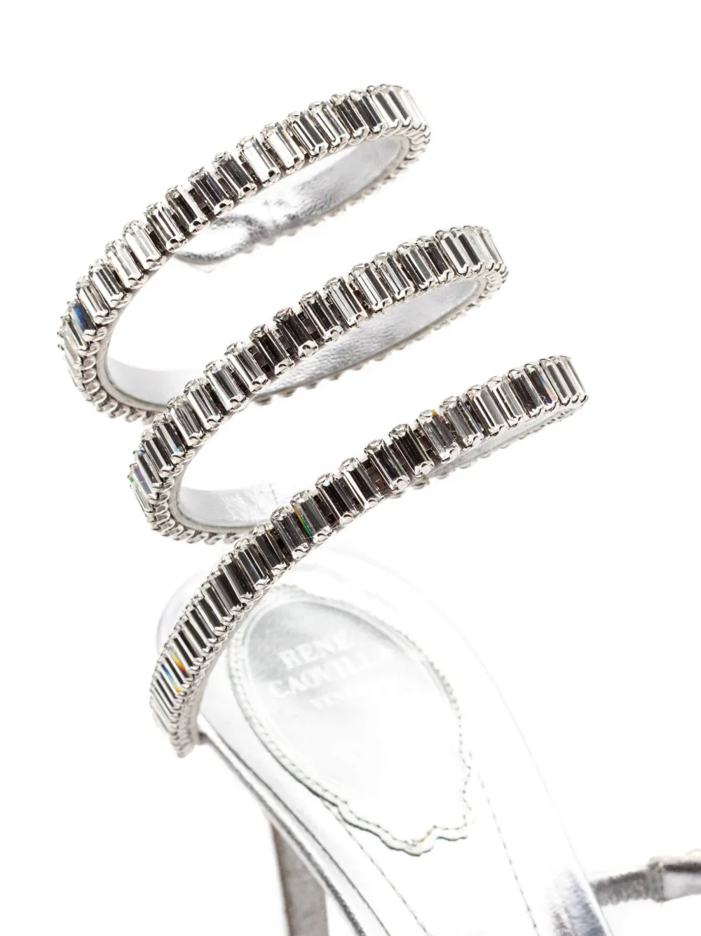 René Caovilla Cleo embellished strappy sandals Zilver