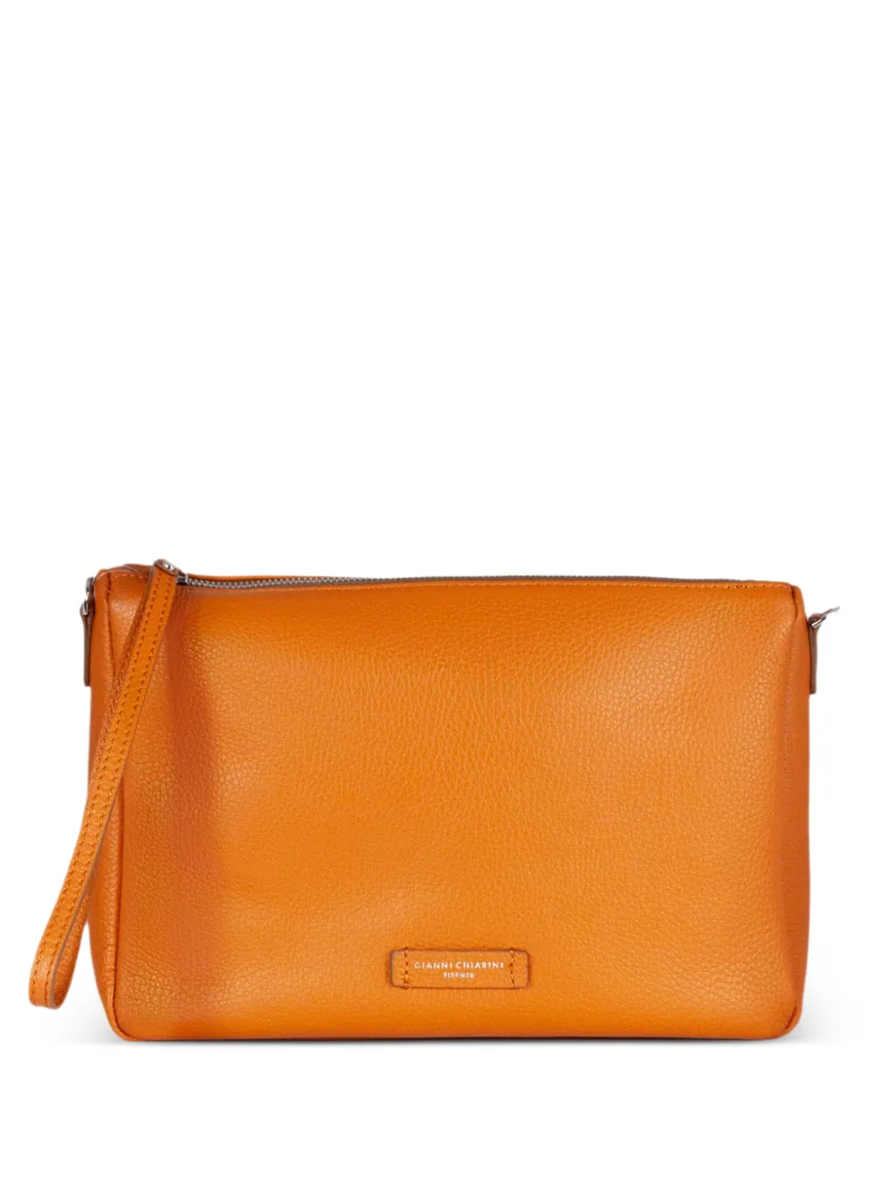 GIANNI CHIARINI Nora textured leather make up bag - Arancione