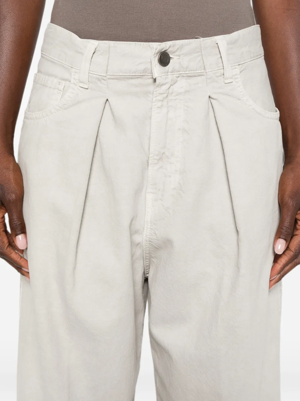 Haikure Candy jeans met wijde pijpen en geplooid detail Grijs