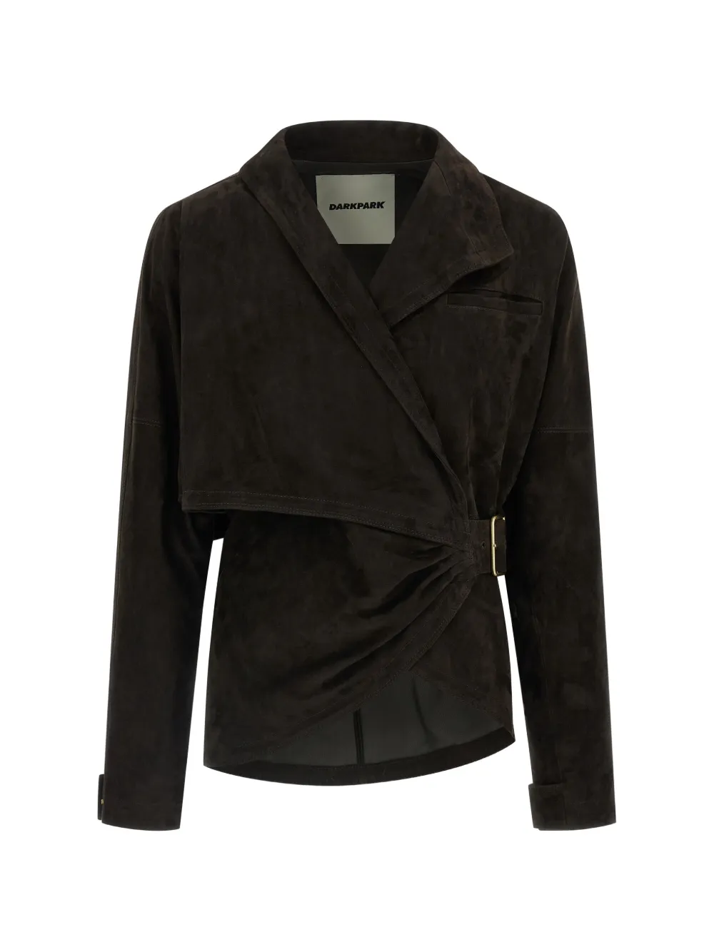 DARKPARK Cindy crossed-button suede jacket - Marrone