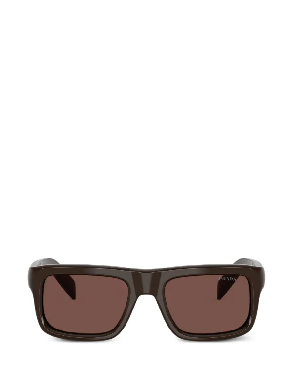 Prada Eyewear スクエアフレーム サングラス | ブラウン | FARFETCH JP