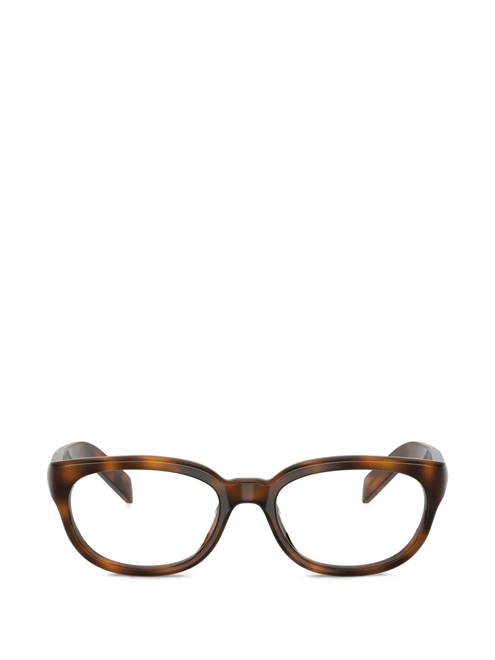Prada Eyewear geometric frame glasses - Marrone