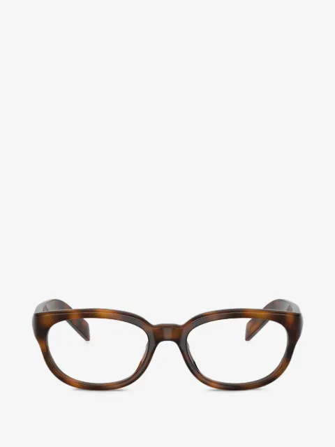 Prada Eyewear lentes con armazón rectangular estilo carey