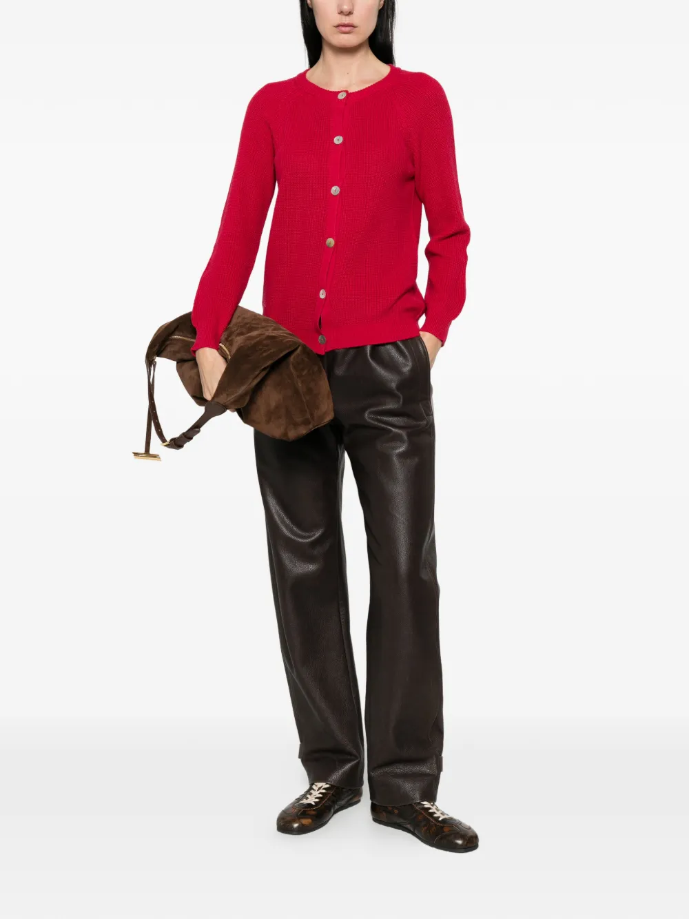  Beyou Buttoned Cardigan - Red 