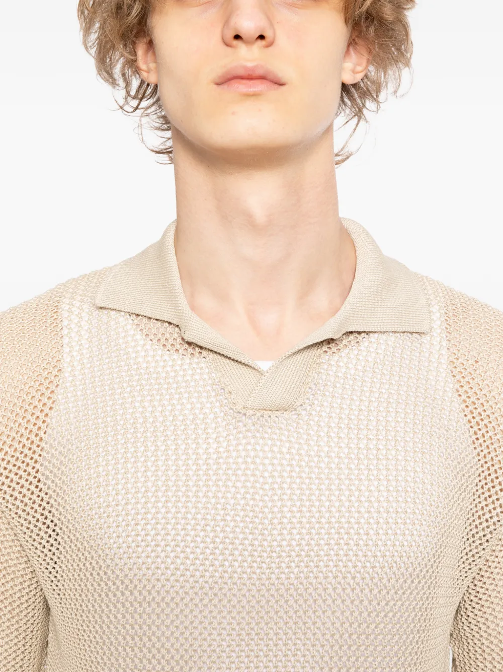 Tagliatore Tilley gebreid poloshirt Beige