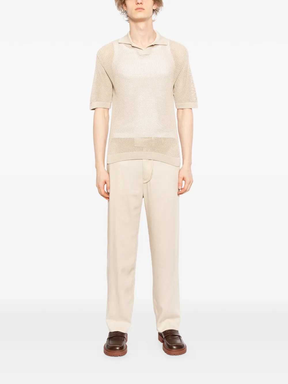 Tagliatore Tilley gebreid poloshirt Beige
