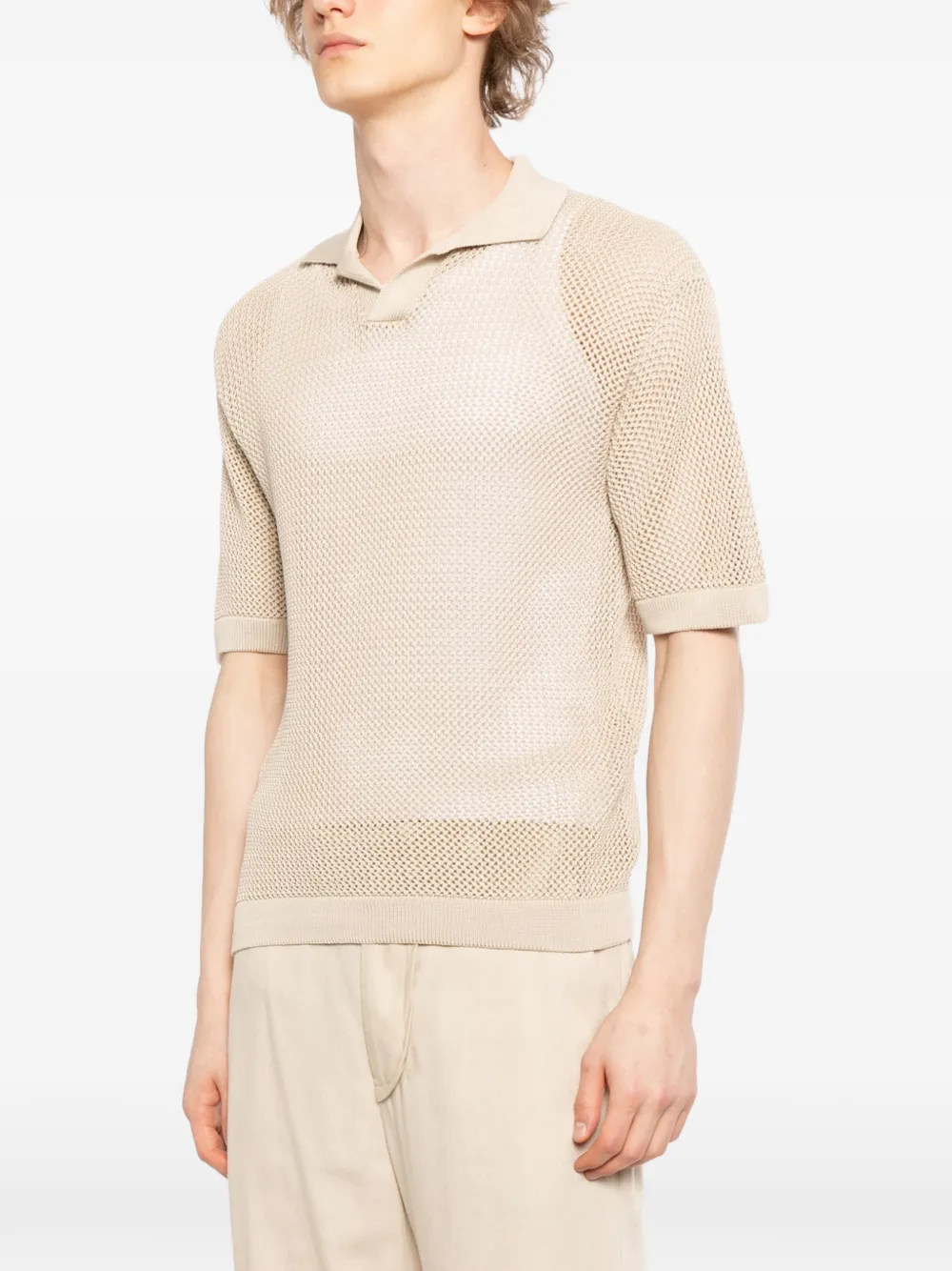 Tagliatore Tilley gebreid poloshirt Beige
