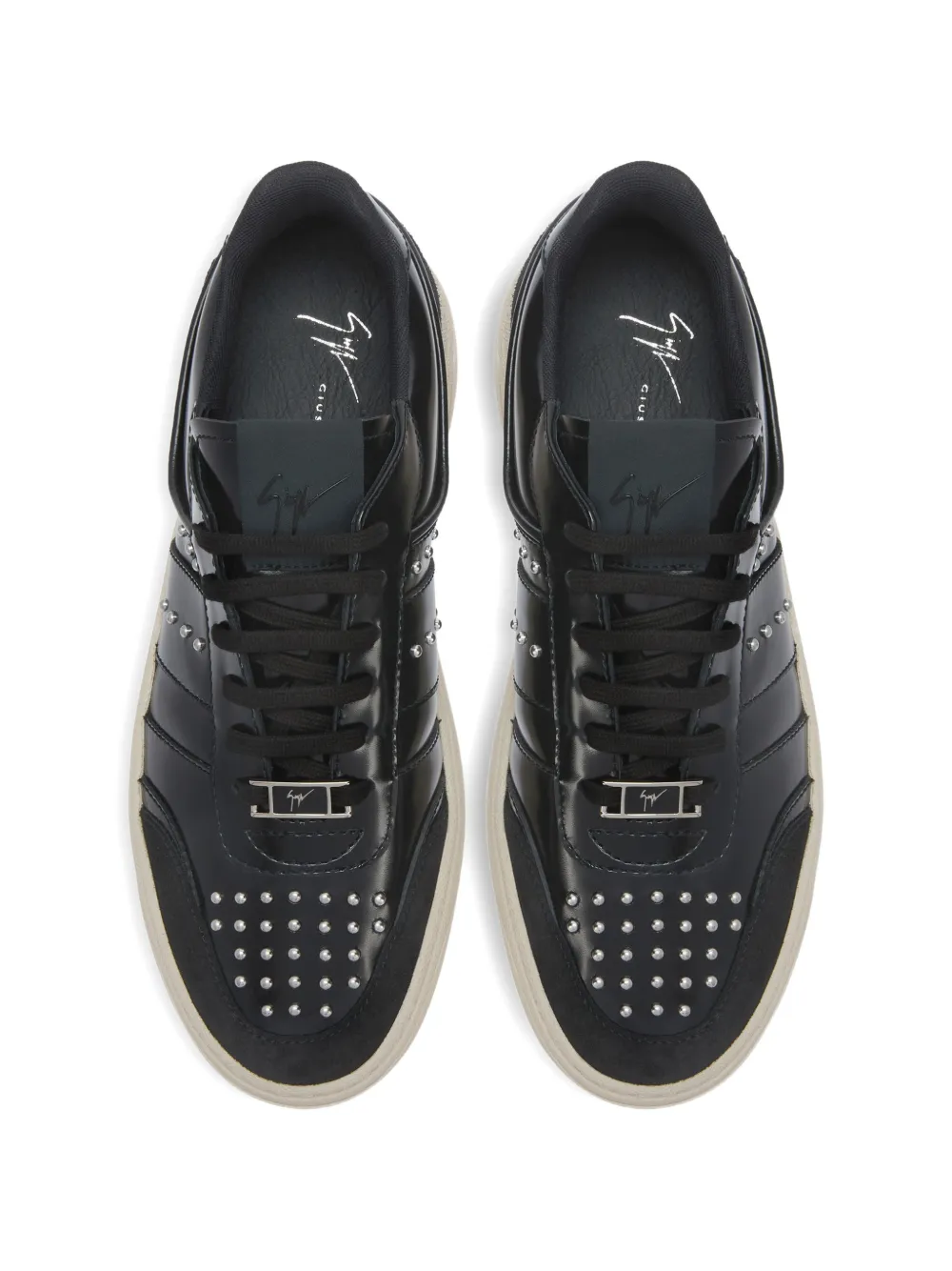 Giuseppe Zanotti Leren sneakers met studs Zwart