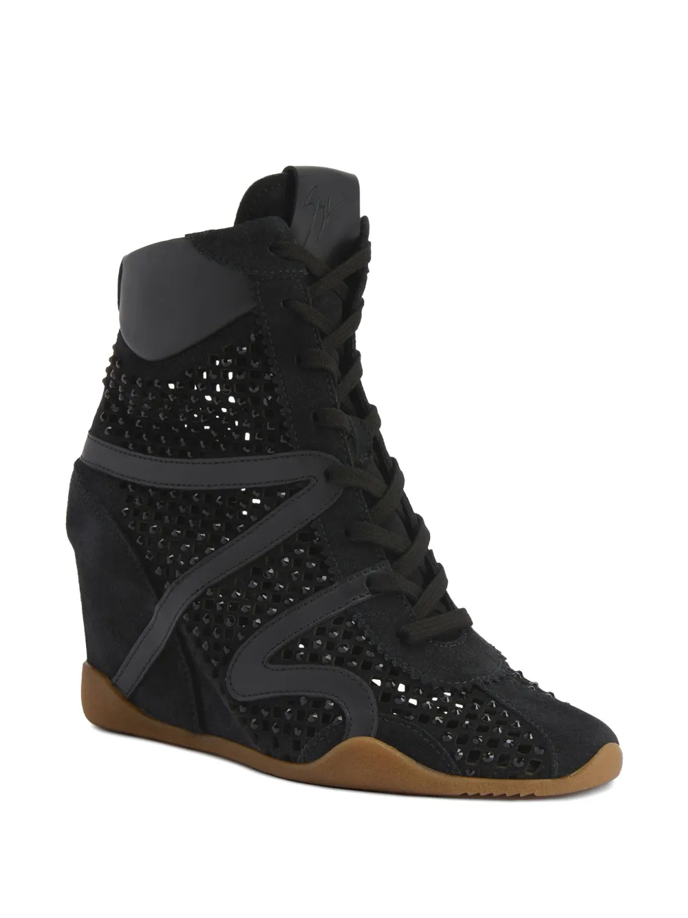Giuseppe Zanotti Top sneakers met sleehak Zwart