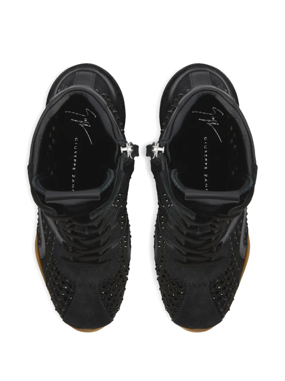 Giuseppe Zanotti Top sneakers met sleehak Zwart