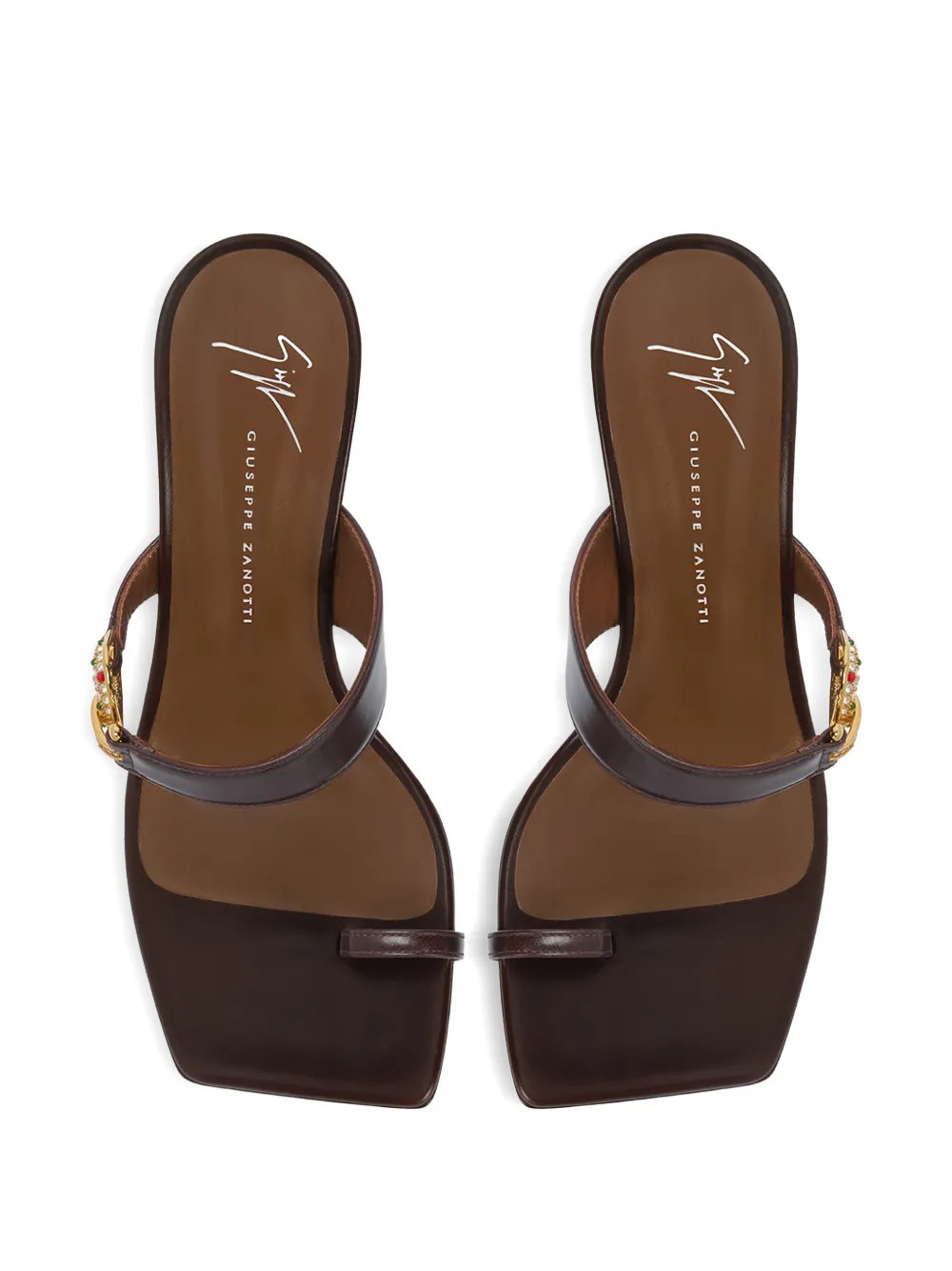 Giuseppe Zanotti Jaylen leren sandalen Bruin