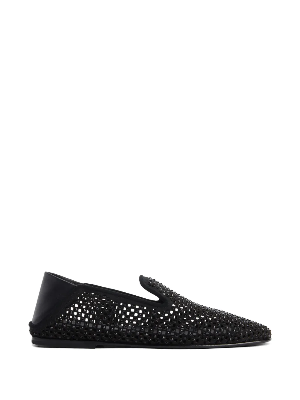 Giuseppe Zanotti perforated rhinestone loafers - Black