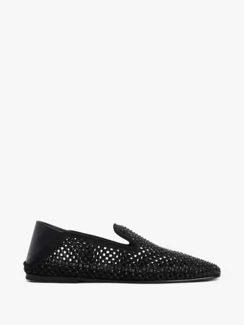 Giuseppe Zanotti mocasines con perforaciones y detalles de strass