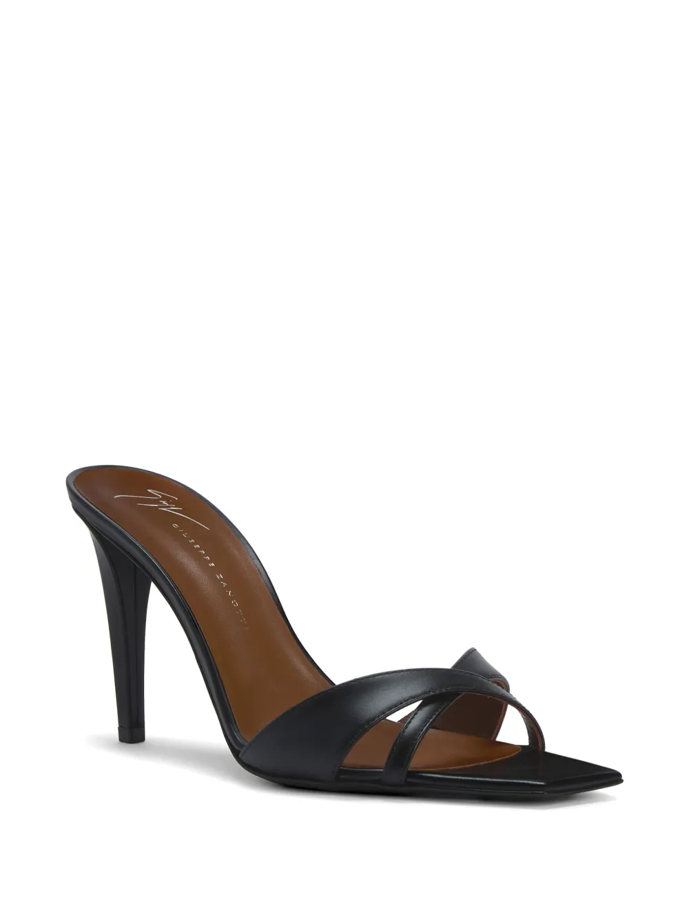 Giuseppe Zanotti Brivido leren muiltjes met gekruiste bandjes Zwart