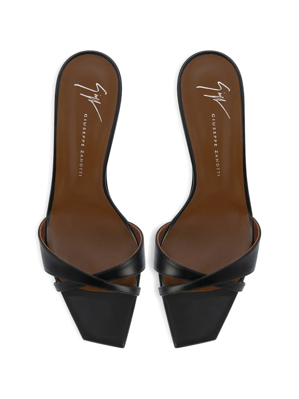 Giuseppe Zanotti Brivido leren muiltjes met gekruiste bandjes Zwart