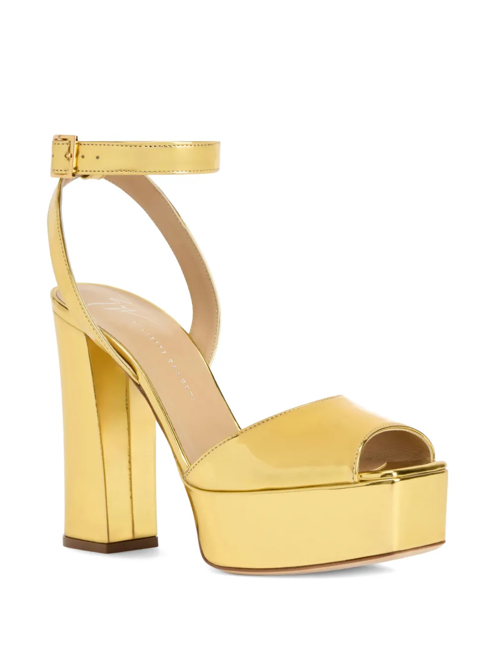 Giuseppe Zanotti Ssandalen met spiegelend effect en gesp Goud