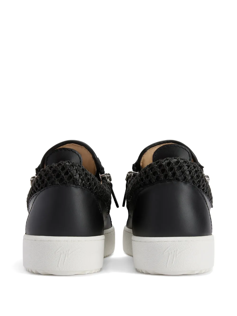 Giuseppe Zanotti Frankie crochet-panelled sneakers Zwart