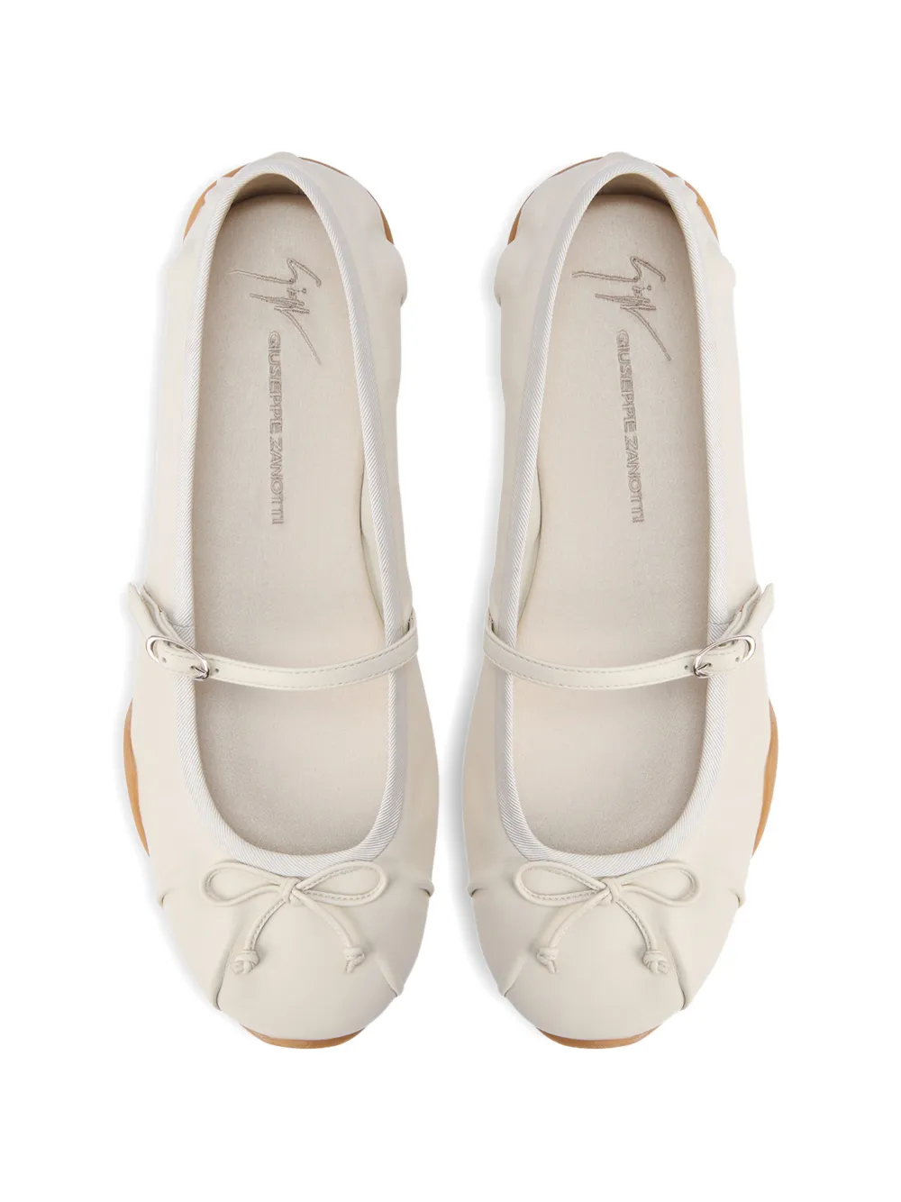 Giuseppe Zanotti Mary Jane ballerina's met strikbandje Wit