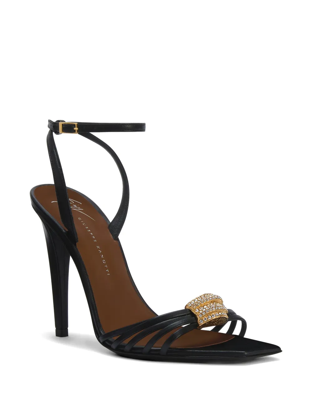 Giuseppe Zanotti Sunset Glow leren sandalen met bandjes en stras Zwart