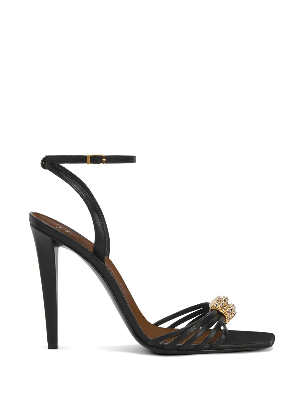 Giuseppe Zanotti Sunset Glow leren sandalen met bandjes en stras Zwart
